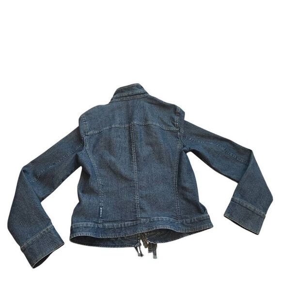 Armani Jeans Denim Jacket Womens 6 Fringe Western Barn Dark Wash - Picture 3 of 6
